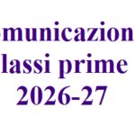 COMUNICAZIONE CLASSI PRIME A.S. 2026/2027